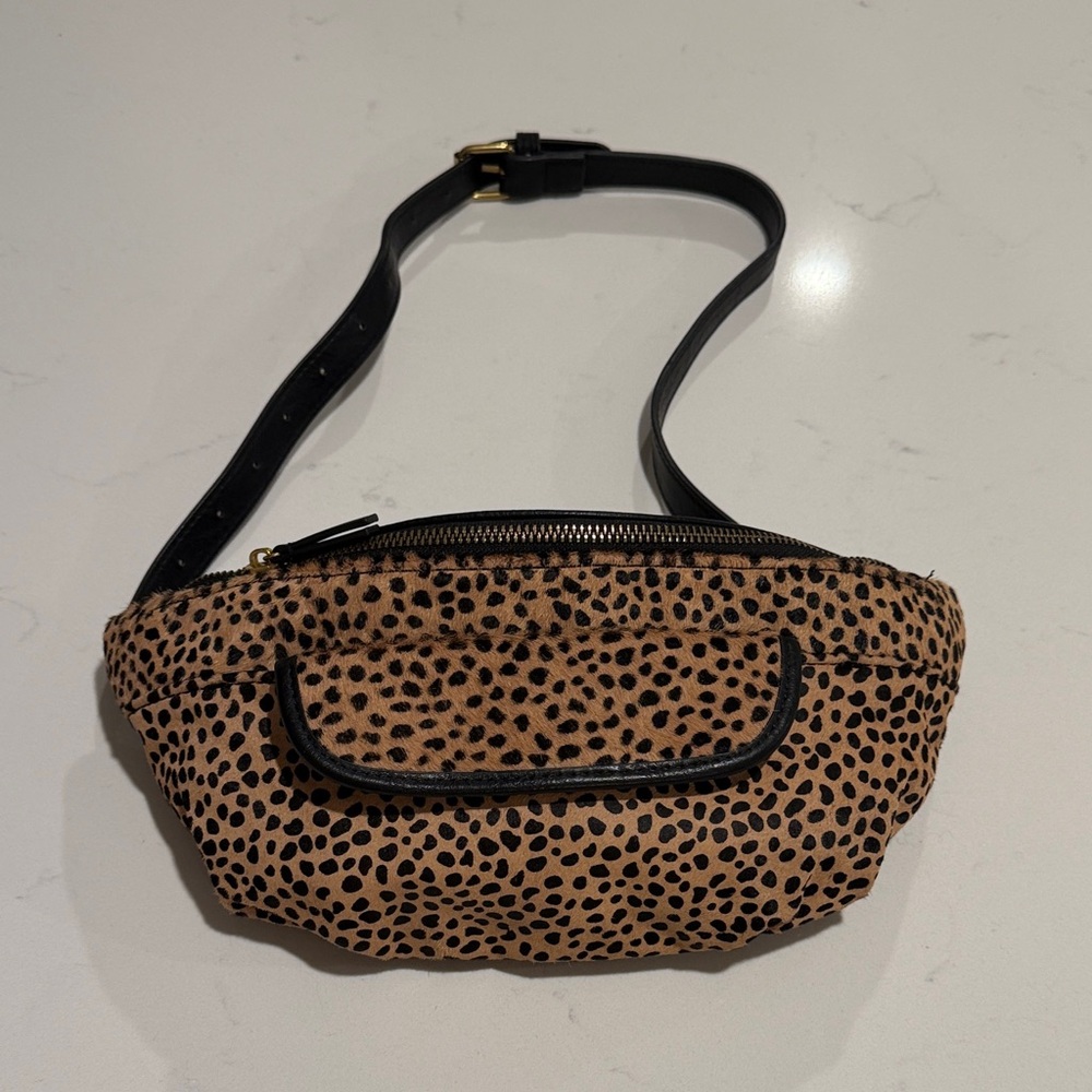 Anthropologie Tan and Black Crossbody Bag